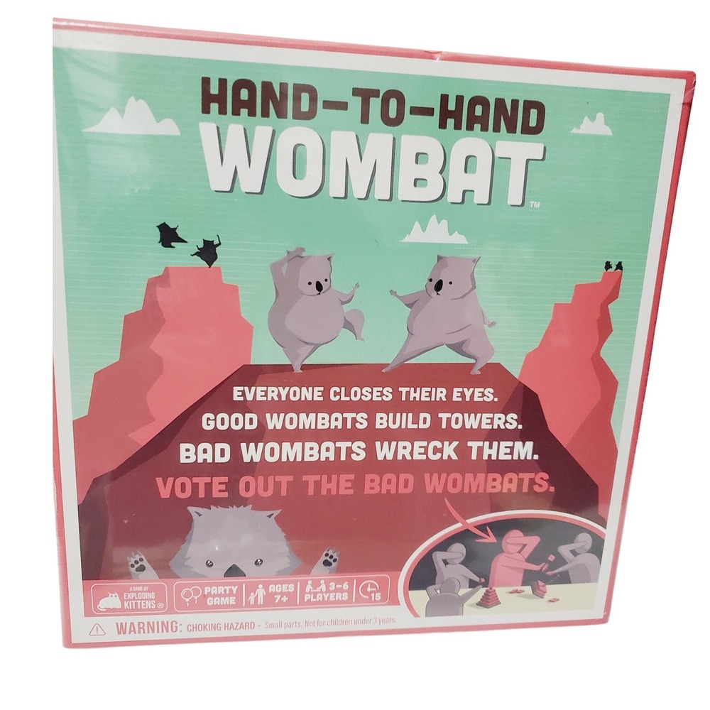 Exploding Kittens Hand-to-Hand Wombat Party Game Social Deduction New Sealed